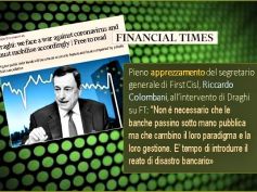 Bene Draghi al FT ma per First Cisl una nuova era si apre se le banche cambiano