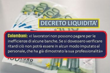 Colombani, se prestiti a imprese in ritardo colpa non sarà certo dei dipendenti