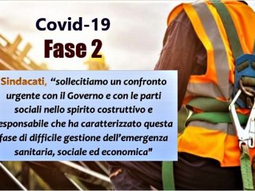 Sindacati al Presidente Conte, serve regia nazionale su ripresa in sicurezza