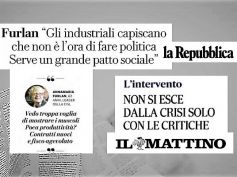 La Repubblica e Il Mattino, Furlan agli industriali, non è l’ora di fare politica