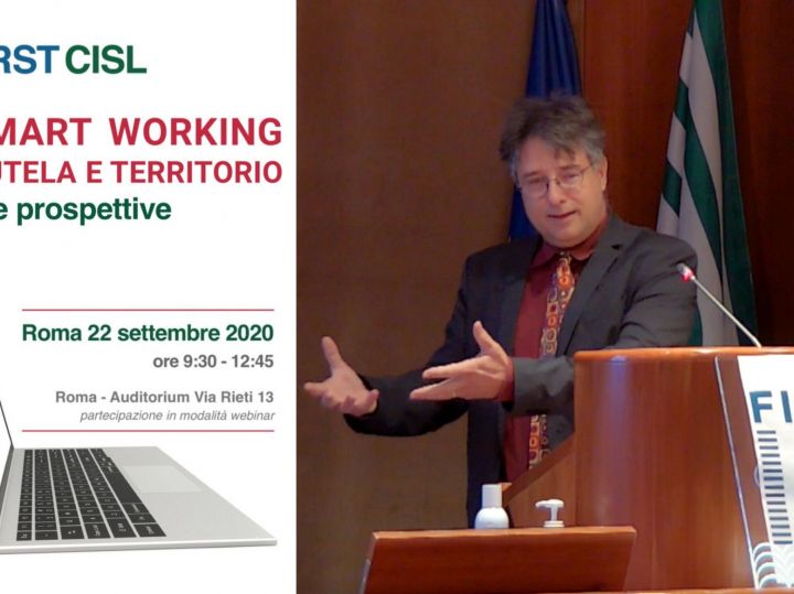 Smart working, la relazione di Andrea Scaglioni, ufficio studi First Cisl, il video