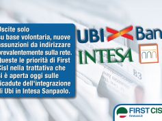 Intesa-Ubi, First Cisl, solo uscite volontarie, assunzioni per la rete