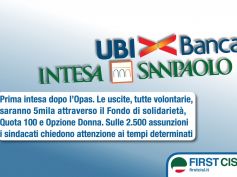 Intesa-Ubi, accordo su assunzioni e esuberi. First Cisl, tutelati tutti i lavoratori