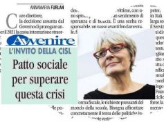 Annamaria Furlan ad Avvenire, dialogo e solidarietà per patto sociale contro crisi