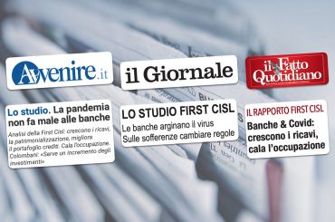 Studio First Cisl, banche reggono urto pandemia, crescono ricavi ma cala occupazione