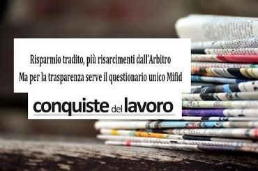 Conquiste del lavoro, First Cisl, un questionario unico Mifid per tutelare il risparmio