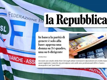 La Repubblica rilancia lo studio First Cisl sulla parità di genere in banca