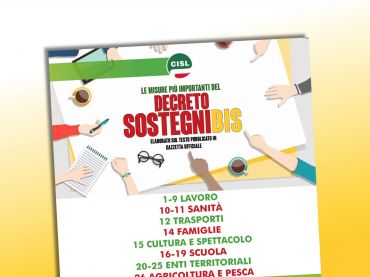 Decreto Sostegni bis, provvedimenti e misure nella guida della Cisl