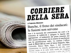 Studio First Cisl sul Corsera, costi e redditività non c’entrano con fusioni banche