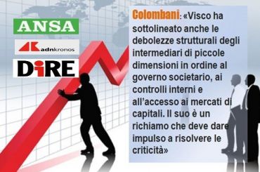 Colombani sulle agenzie di stampa, bene Visco su sostegno banche ma piccoli istituti vanno tutelati