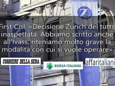 Zurich Italia vuole chiudere 10 sedi, sindacati chiedono confronto coi vertici aziendali, si terrà nei prossimi giorni