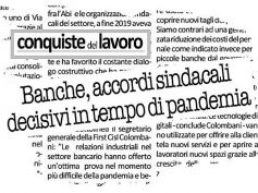 Conquiste del lavoro su assemblea Abi, Colombani, innovazione tecnologica non sia alibi per tagli personale