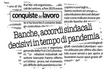 Conquiste del lavoro su assemblea Abi, Colombani, innovazione tecnologica non sia alibi per tagli personale