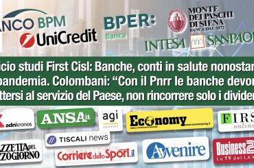 Report First Cisl su prime cinque banche italiane approda sulla stampa, conti ok malgrado la pandemia