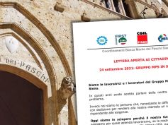 Mps, sciopero del 24 settembre, la lettera aperta ai cittadini