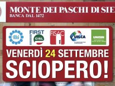 Mps, venerdì 24 settembre sciopero!