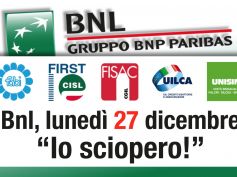 Bnl, lunedì 27 dicembre “Io sciopero!”