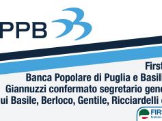 First Cisl Banca Popolare di Puglia e Basilicata, Michele Giannuzzi confermato segretario generale