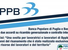 Popolare Puglia e Basilicata, firmati due accordi, ricambio generazionale e contratto integrativo