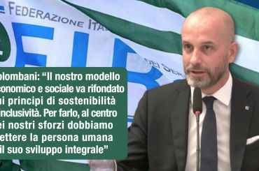 First Social Life per la Sala del Cantico delle Creature. Colombani a Conquiste del lavoro, azione lodevole