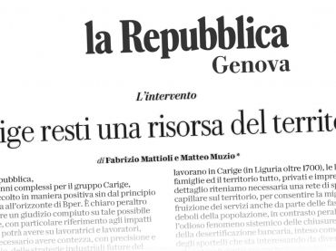 “Carige resti una risorsa del territorio”. Intervento di First Cisl Liguria su Repubblica