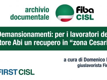 Demansionamenti, per i lavoratori del settore Abi un recupero in “zona Cesarini”