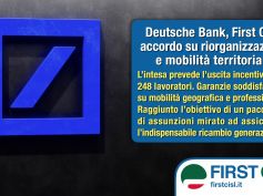 Deutsche Bank, First Cisl, accordo su riorganizzazione e mobilità territoriale