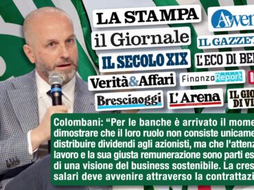 Report First Cisl, banche in salute. Colombani, business è sostenibile dando giusta remunerazione al lavoro