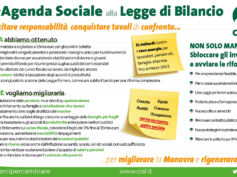 ‘Dall’Agenda sociale alla Legge di bilancio’, il volantino Cisl