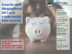 First Cisl Lazio, urgente creare un osservatorio regionale sul credito