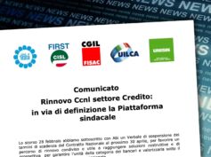 Rinnovo Ccnl settore credito, in via di definizione la piattaforma sindacale