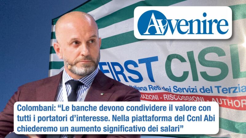 Riccardo Colombani First Cisl Nazionale Segretario Generale Intervista Avvenire Rinnovo Ccnl