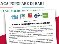 Popolare di Bari, grande successo dello sciopero