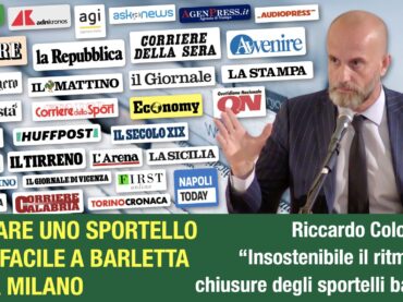 Desertificazione bancaria, grande risalto della stampa ai dati First Cisl. Colombani: chiusure insostenibili