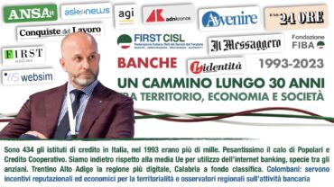 Banche, stampa italiana rilancia studio First Cisl. Colombani: territorialità indebolita dalla concentrazione