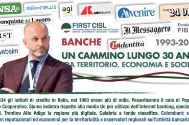 Banche, stampa italiana rilancia studio First Cisl. Colombani: territorialità indebolita dalla concentrazione