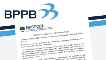 Popolare Puglia e Basilicata, firmato accordo su premio aziendale 2023