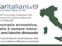 Dati First Cisl desertificazione bancaria su Affaritaliani: chiusura filiali riduce la democrazia economica