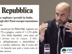 Studio First Cisl su la Repubblica: in Italia banche tagliano prestiti, in Europa no