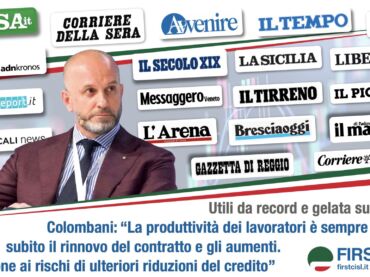 Report First Cisl. Banche a gonfie vele e prestiti ridotti. Colombani: coerente rinnovo contratto con aumenti