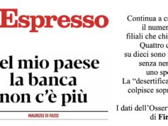 Desertificazione bancaria, su L’Espresso l’analisi dell’Osservatorio First Cisl