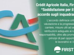 Crédit Agricole Italia, First Cisl: soddisfazione per il nuovo accordo sugli inquadramenti