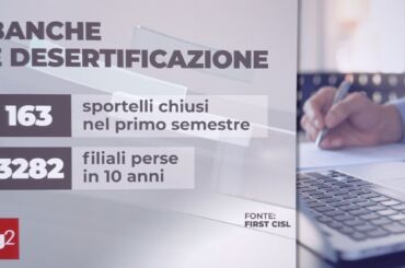 Desertificazione bancaria, al Tg2 i dati dell’Osservatorio Fondazione Fiba