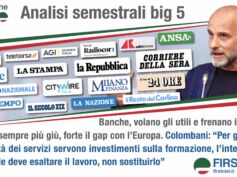Report First Cisl sulla stampa. Banche in gran spolvero: corrono gli utili, cala il credito. Colombani, le banche investano sulle persone