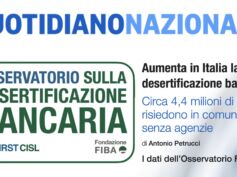 Desertificazione bancaria, sul Quotidiano Nazionale i dati dell’Osservatorio First Cisl