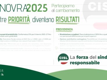 Manovra 2025. “Partecipiamo al cambiamento. Le nostre priorità diventano risultati”, il volantone Cisl