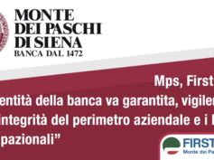 Mps, First Cisl: l’identità della banca va garantita, vigileremo su integrità perimetro aziendale e livelli occupazionali