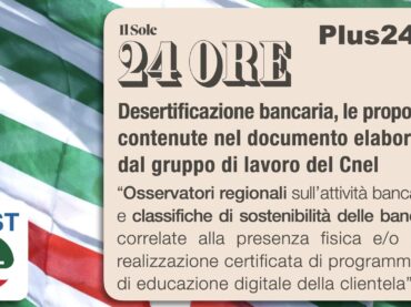 Desertificazione bancaria, le proposte contenute nel documento elaborato dal gruppo di lavoro del Cnel