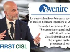 Colombani su Avvenire, contro la desertificazione bancaria servono osservatori regionali e classifiche di sostenibilità delle banche