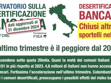 Desertificazione bancaria, chiusi altri 508 sportelli nel 2024. L’ultimo trimestre è il peggiore dal 2022